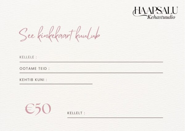 Kinkekaart 50 eur